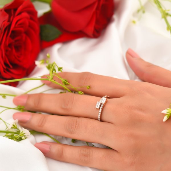 Rose Gold Baguette Diamond Ring