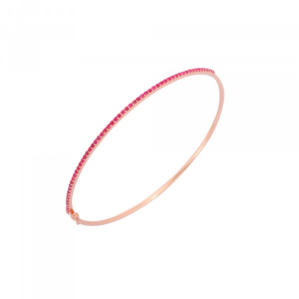 Ruby single line Rose Gold Openable Bangle