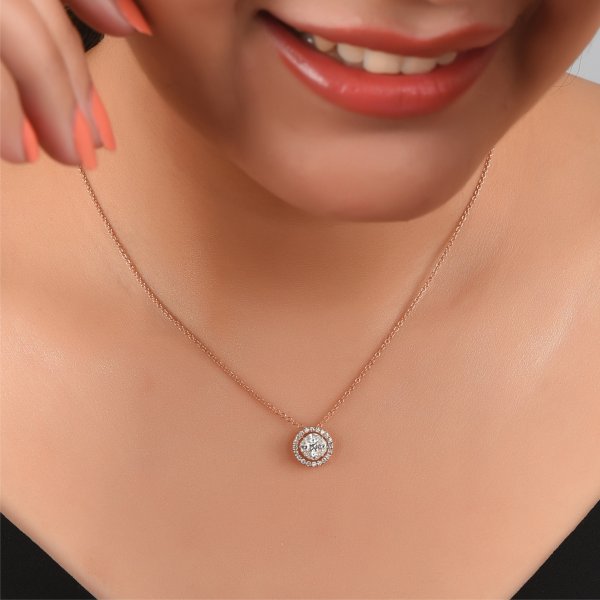 Rose Gold illusion Diamond Necklace