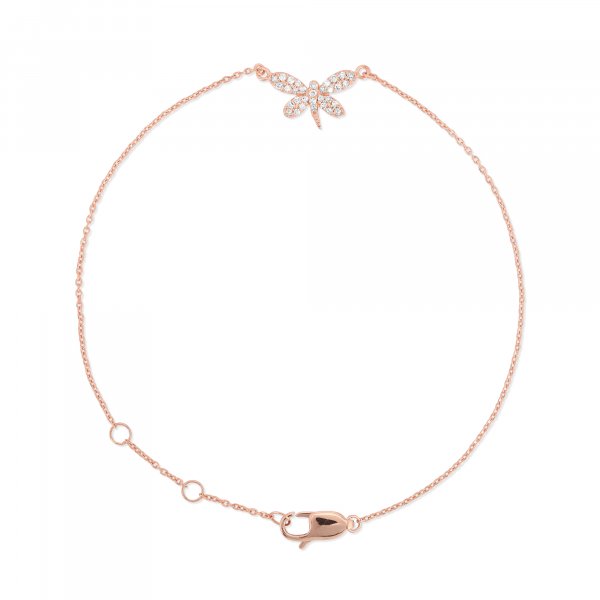Rose Gold Butterfly Diamond Bracelet