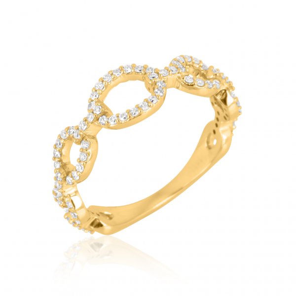 Yellow Gold Link Diamond Ring