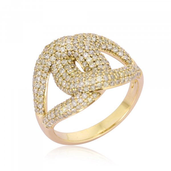 Knot Ring Studded With Diamonds